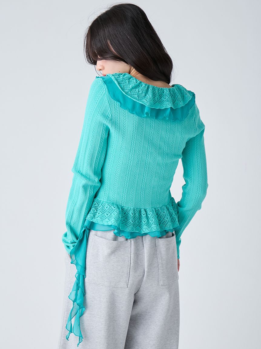 LILY BROWN「【限定カラー】ボリュームフリルニットトップス」|ニット・セーター|