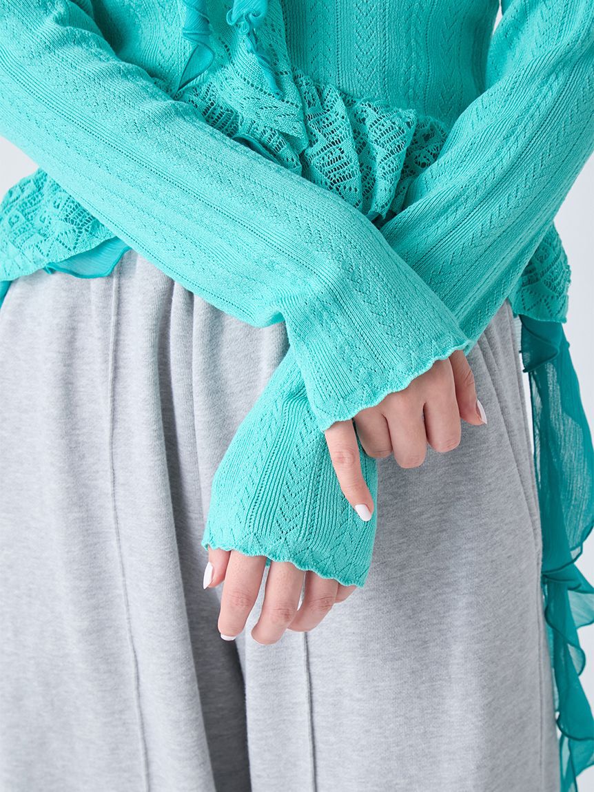 LILY BROWN「【限定カラー】ボリュームフリルニットトップス」|ニット・セーター|