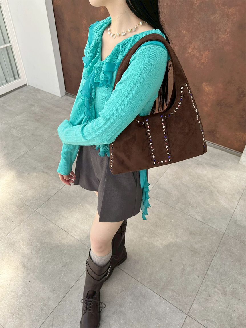 LILY BROWN「【限定カラー】ボリュームフリルニットトップス」|ニット・セーター|