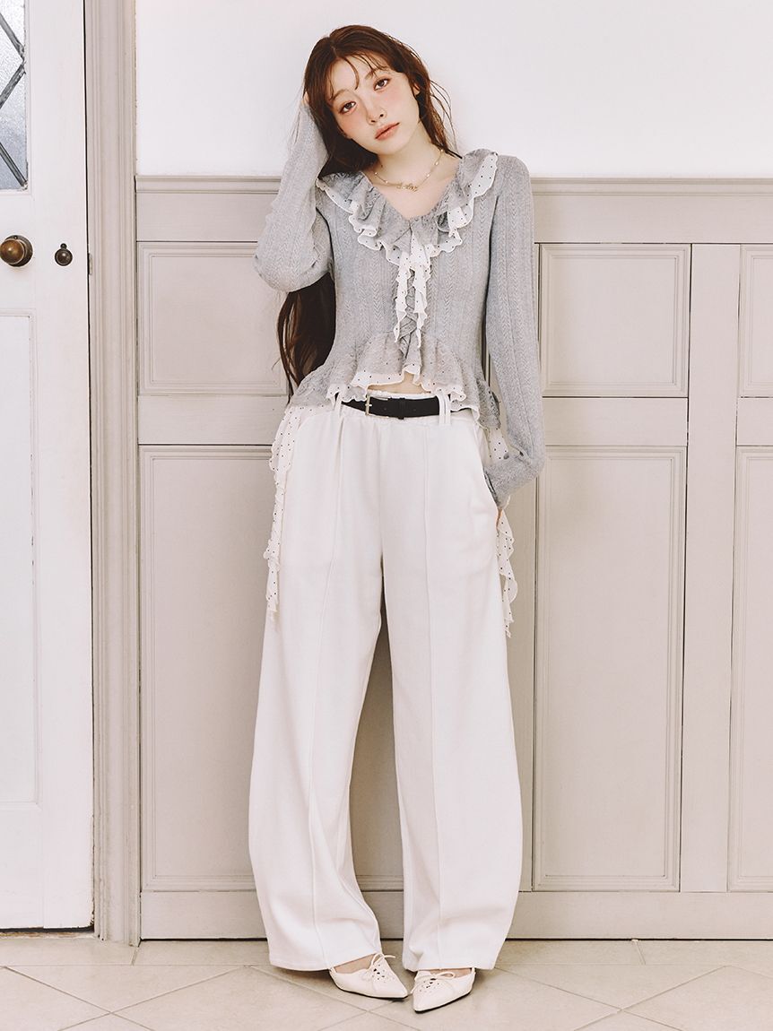 LILY BROWN「【限定カラー】ボリュームフリルニットトップス」|ニット・セーター|