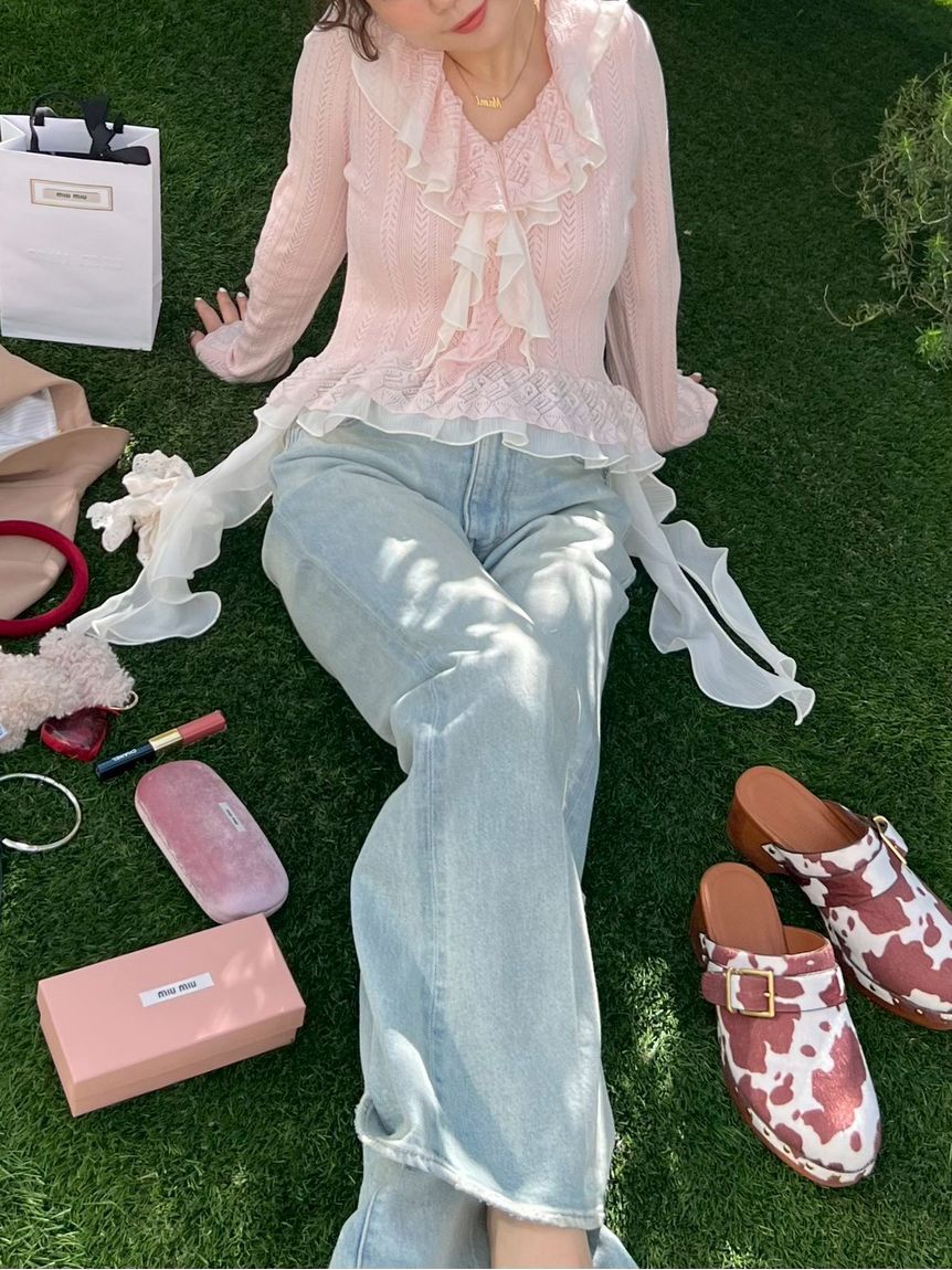 LILY BROWN「【限定カラー】ボリュームフリルニットトップス」|ニット・セーター|