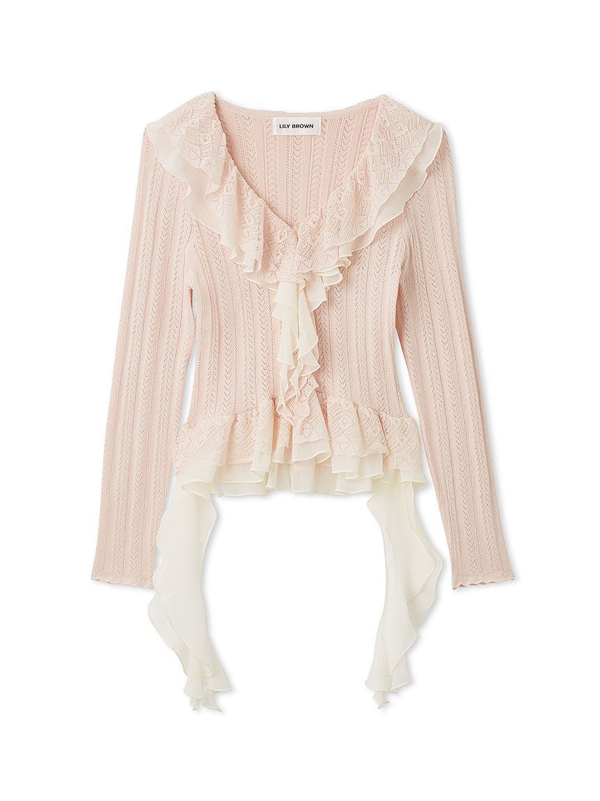 LILY BROWN「【限定カラー】ボリュームフリルニットトップス」|ニット・セーター|