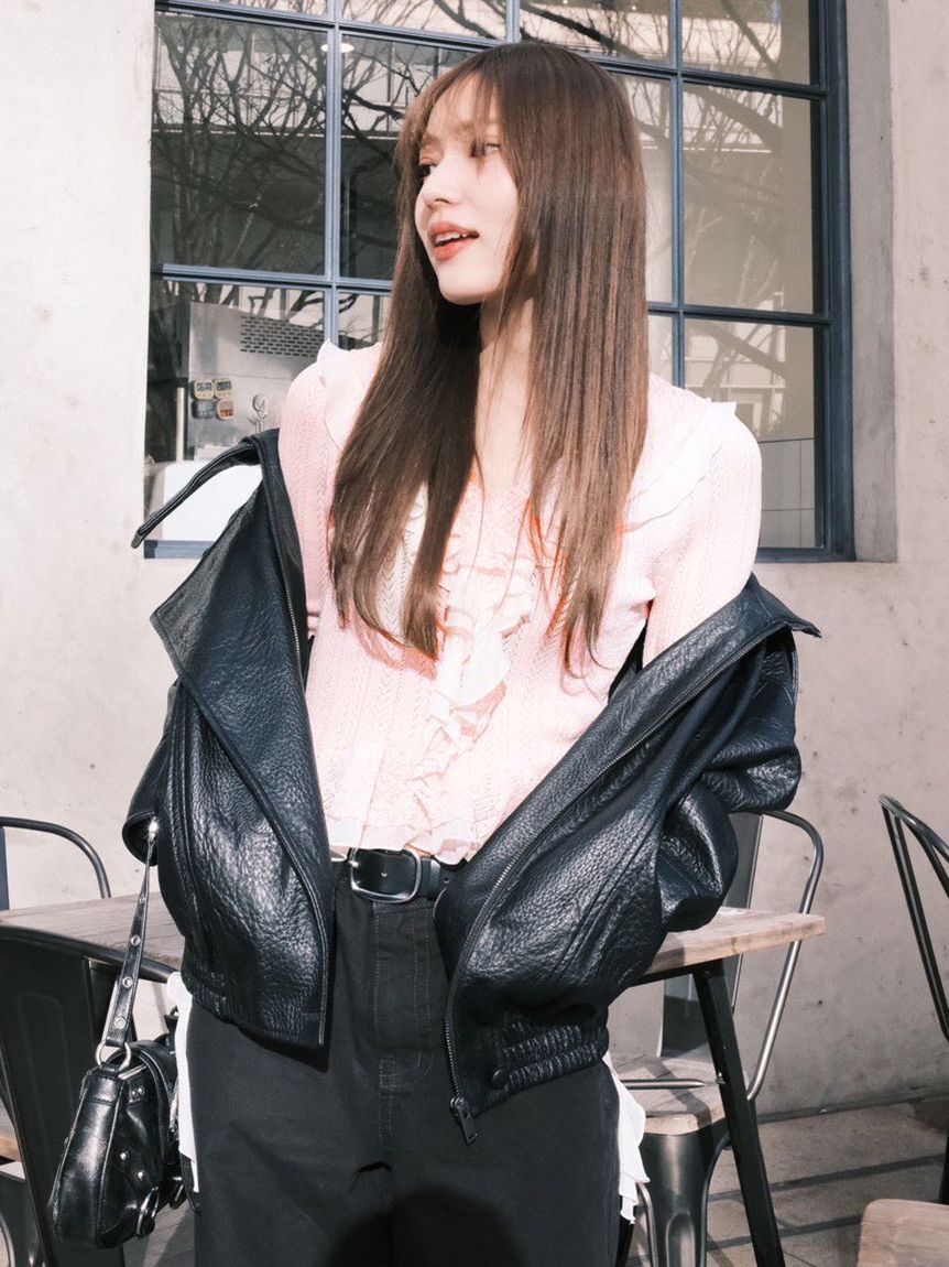 LILY BROWN「【限定カラー】ボリュームフリルニットトップス」|ニット・セーター|