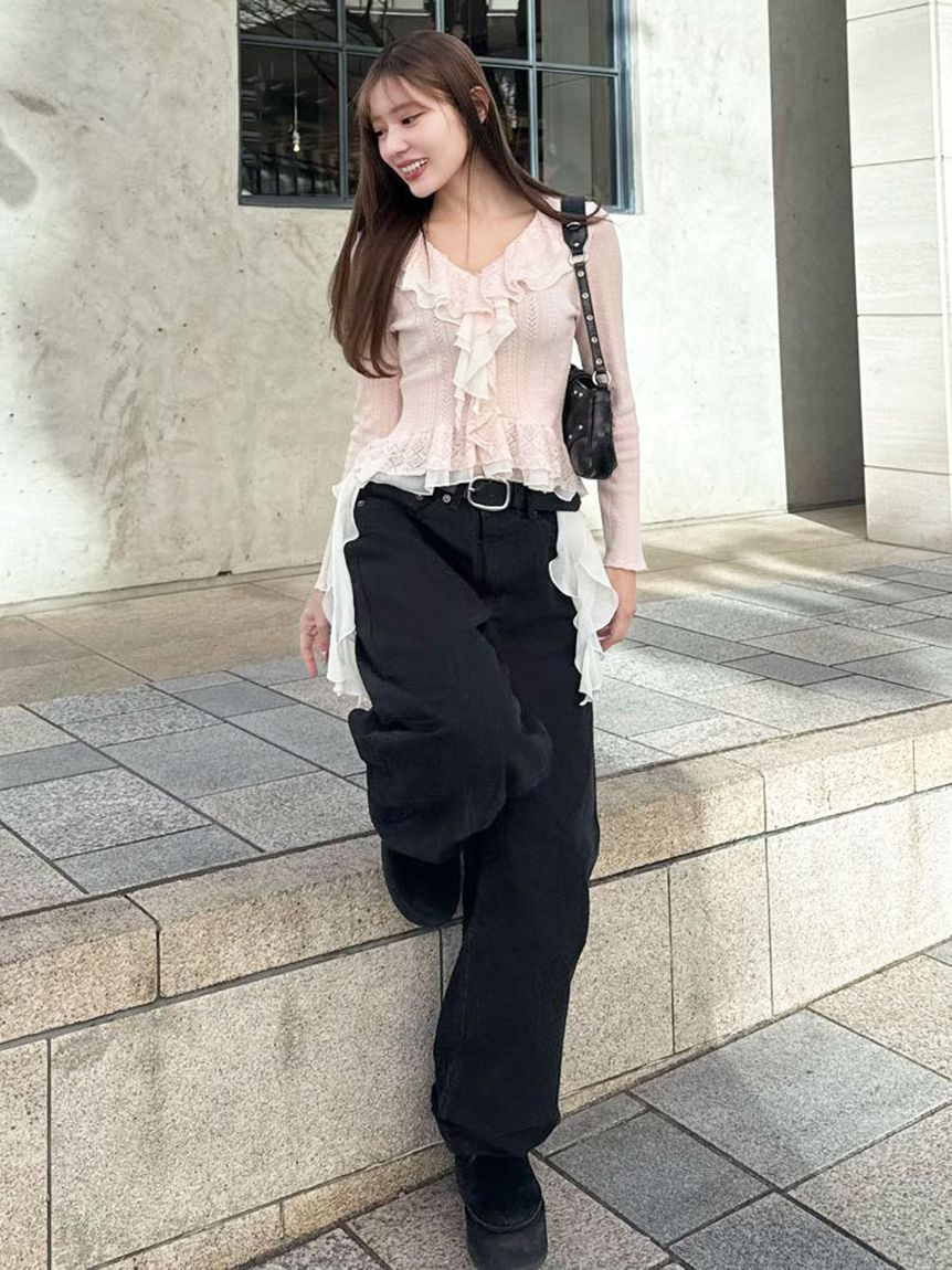 LILY BROWN「【限定カラー】ボリュームフリルニットトップス」|ニット・セーター|