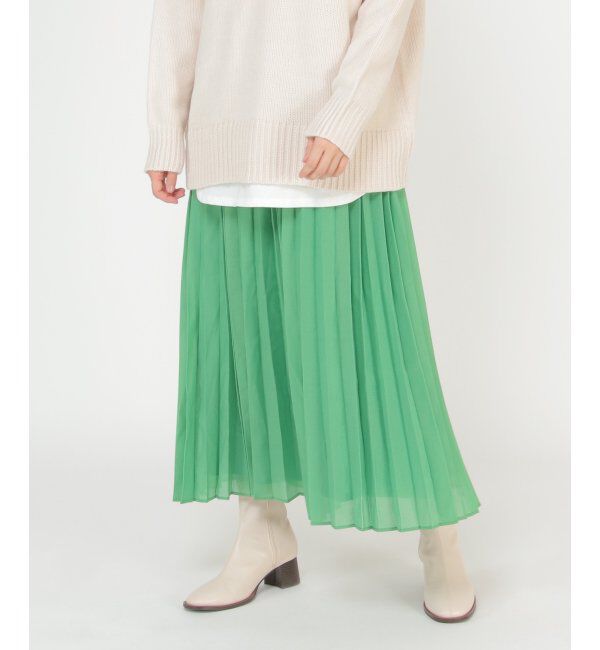 ikka「シャイニープリーツスカート」|スカート|