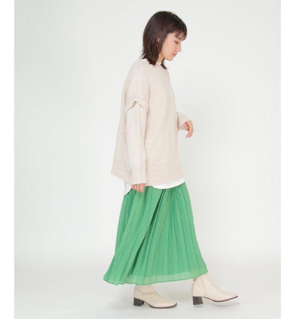 ikka「シャイニープリーツスカート」|スカート|