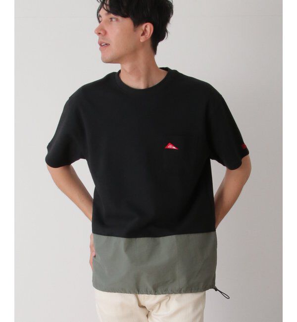 ikka「URBAN NATURE LIFE アーバンネイチャーライフ バイカラードロストTシャツ」|Tシャツ・カットソー|ブラック