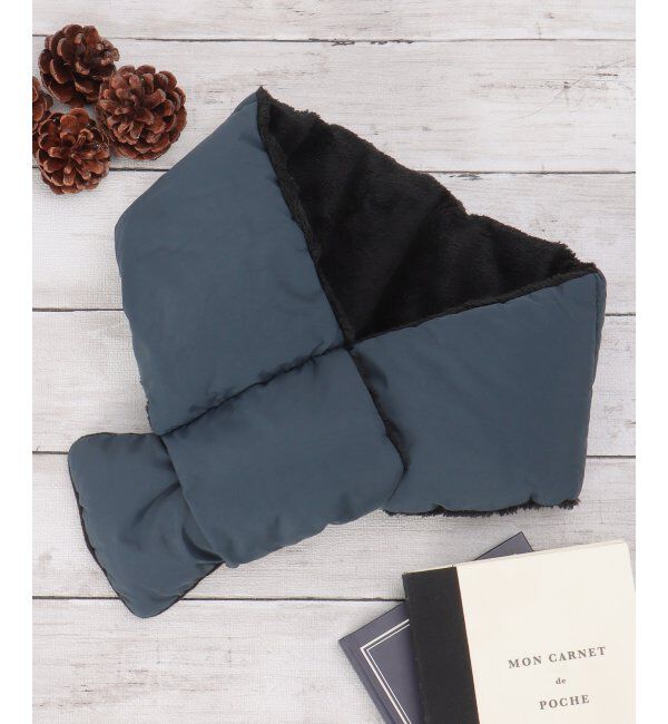 ikka「中綿マフラー」|マフラー|ネイビー