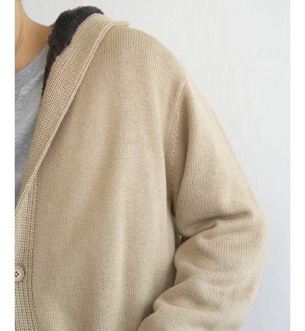 ikka「ボアフリースニットフーディガン」|その他|