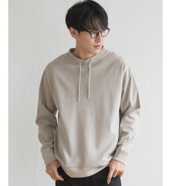 ikka「【抗菌防臭／吸水速乾】清潔フェイクスエードルーイカラー」|パーカー|ライトグレイ