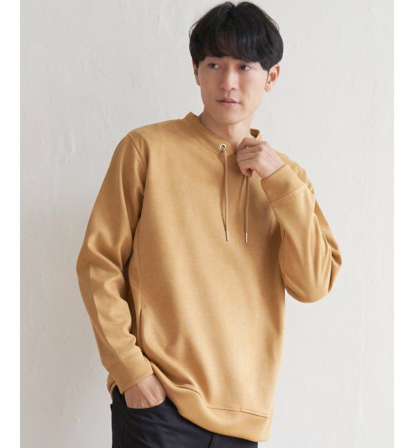 ikka「【抗菌防臭／吸水速乾】清潔フェイクスエードルーイカラー」|パーカー|マスタード