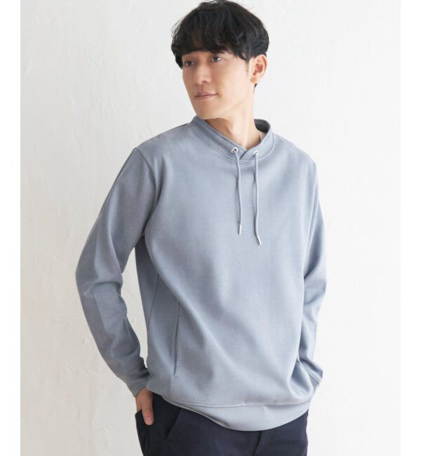 ikka「【抗菌防臭／吸水速乾】清潔フェイクスエードルーイカラー」|パーカー|ブルー