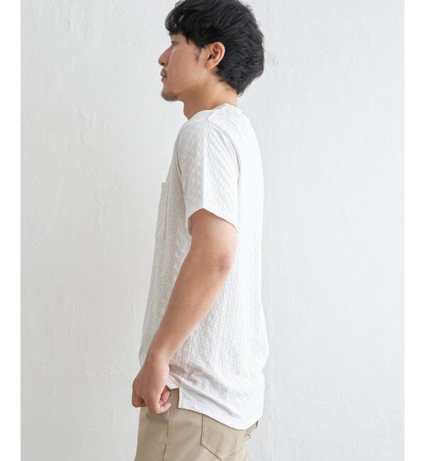 IKKA LOUNGE「リンクスジャカード市松Tシャツ」|Tシャツ・カットソー|