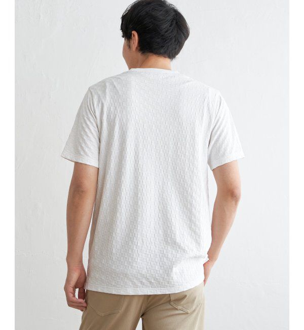 IKKA LOUNGE「リンクスジャカード市松Tシャツ」|Tシャツ・カットソー|