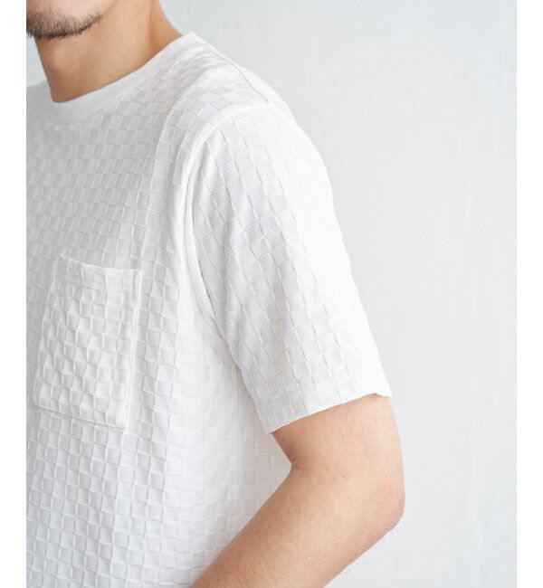 IKKA LOUNGE「リンクスジャカード市松Tシャツ」|Tシャツ・カットソー|