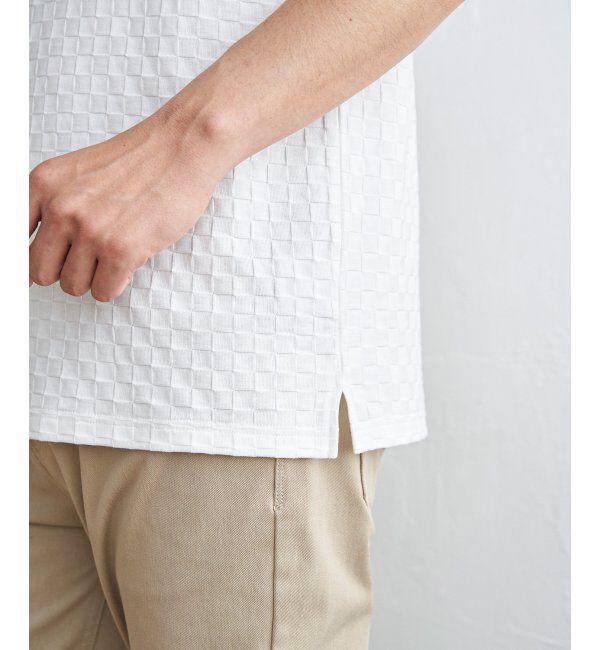 IKKA LOUNGE「リンクスジャカード市松Tシャツ」|Tシャツ・カットソー|