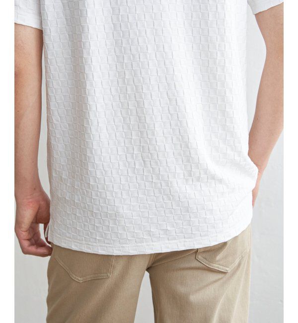 IKKA LOUNGE「リンクスジャカード市松Tシャツ」|Tシャツ・カットソー|