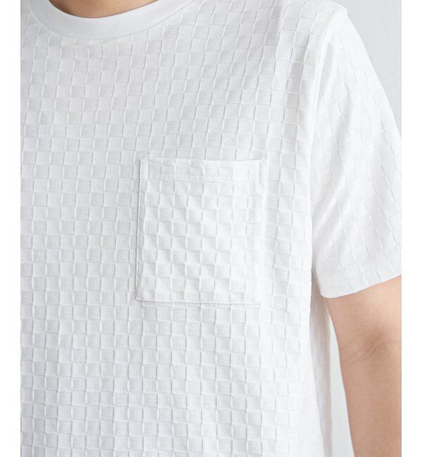 IKKA LOUNGE「リンクスジャカード市松Tシャツ」|Tシャツ・カットソー|