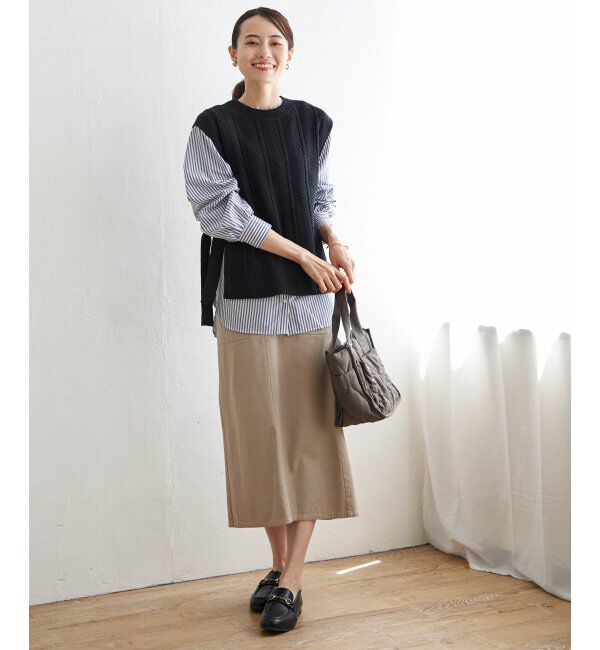 ikka「サイドリボンニットベスト」|ニット・セーター|