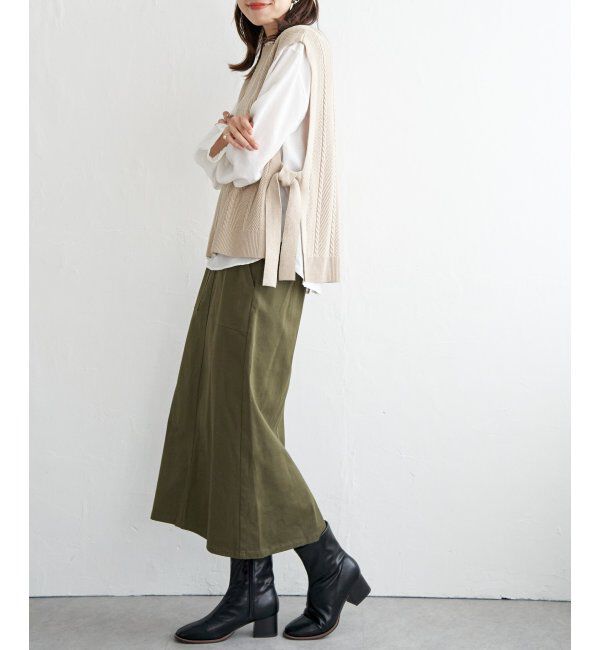 ikka「サイドリボンニットベスト」|ニット・セーター|