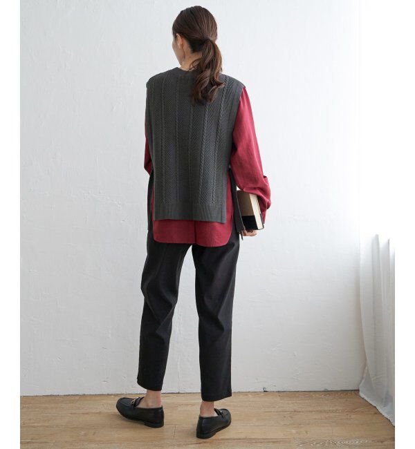 ikka「サイドリボンニットベスト」|ニット・セーター|