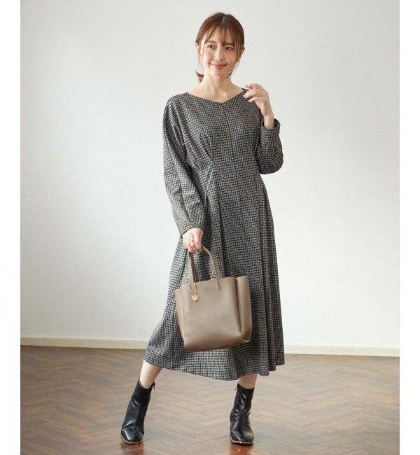 IKKA LOUNGE「カットジャガードワンピース」|ドレス|