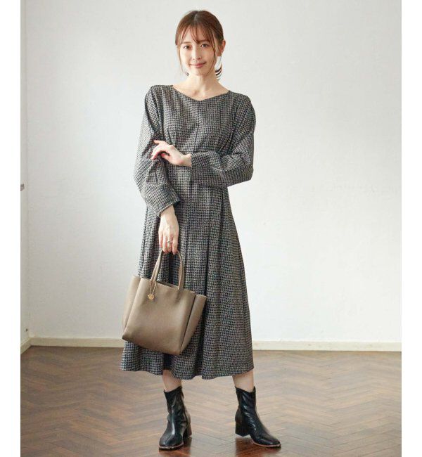 IKKA LOUNGE「カットジャガードワンピース」|ドレス|