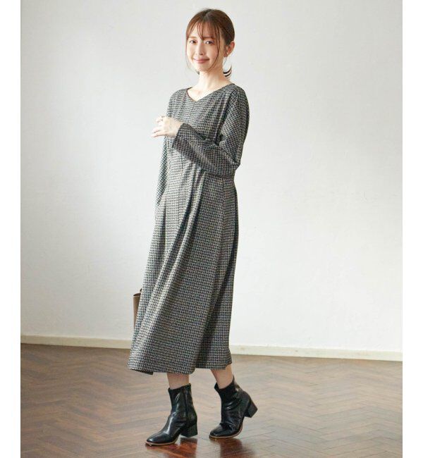 IKKA LOUNGE「カットジャガードワンピース」|ドレス|