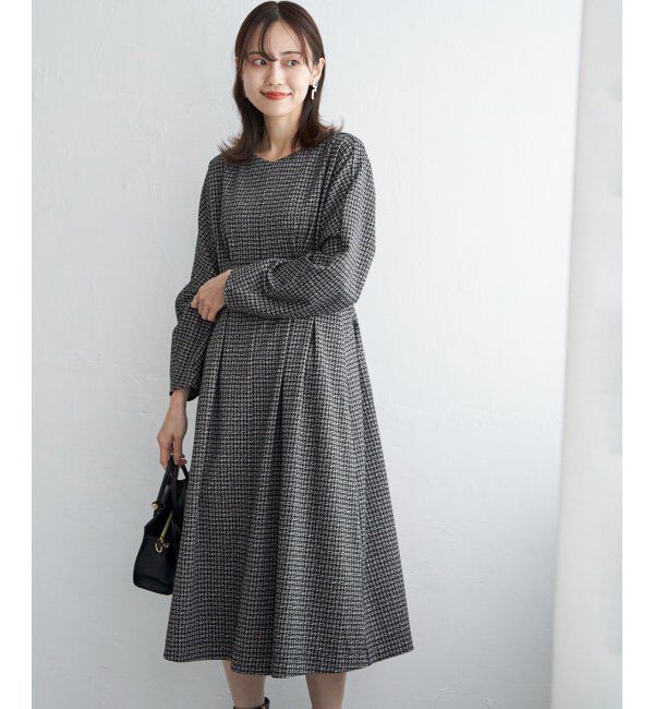 IKKA LOUNGE「カットジャガードワンピース」|ドレス|