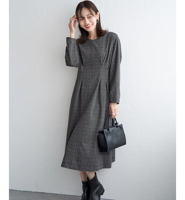 IKKA LOUNGE「カットジャガードワンピース」|ドレス|