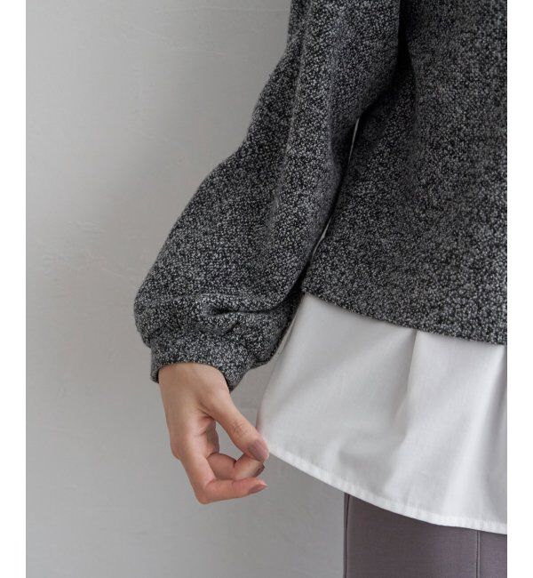 ikka「カットツイード裾レイヤードプルオーバー」|その他|