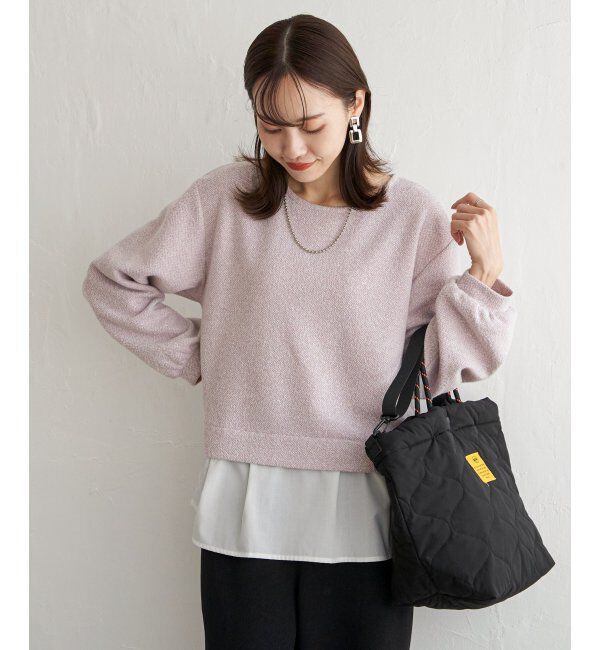 ikka「カットツイード裾レイヤードプルオーバー」|その他|