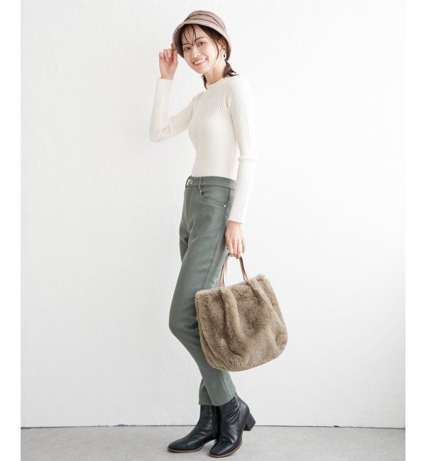 ikka「【洗濯機で洗える】クリーミーミニハイネックリブニット」|プルオーバー|