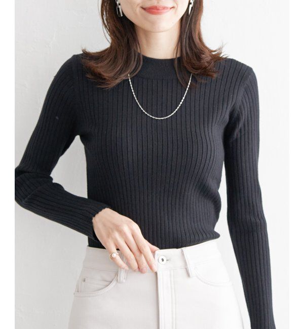 ikka「【洗濯機で洗える】クリーミーミニハイネックリブニット」|プルオーバー|