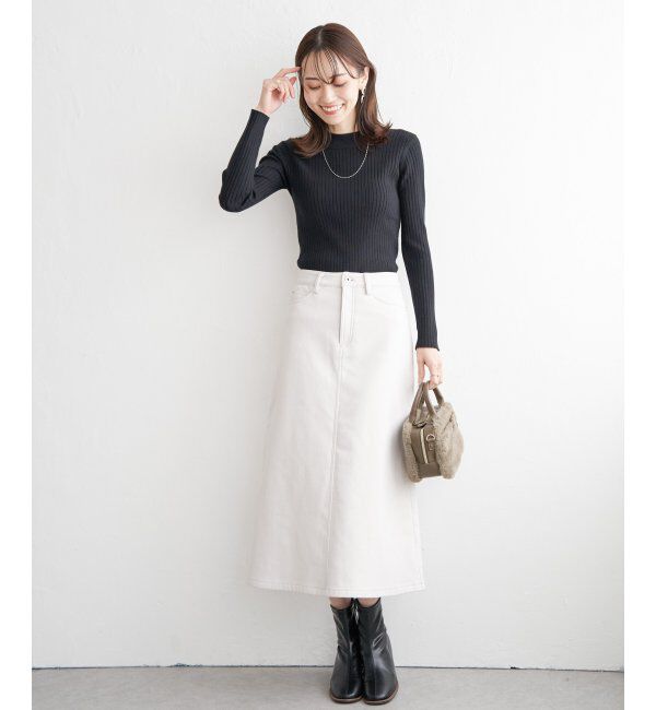 ikka「【洗濯機で洗える】クリーミーミニハイネックリブニット」|プルオーバー|