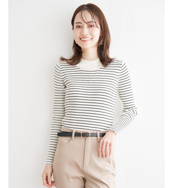 ikka「【洗濯機で洗える】クリーミーミニハイネックリブニット」|プルオーバー|