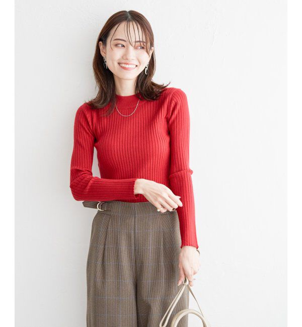 ikka「【洗濯機で洗える】クリーミーミニハイネックリブニット」|プルオーバー|