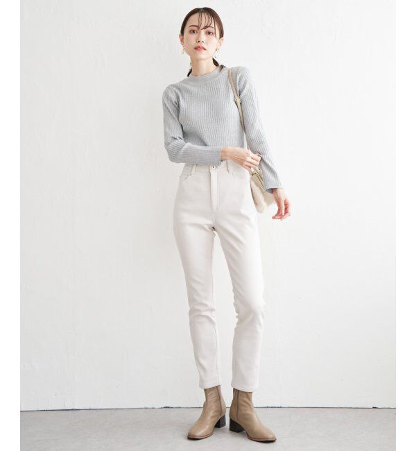 ikka「【洗濯機で洗える】クリーミーミニハイネックリブニット」|プルオーバー|