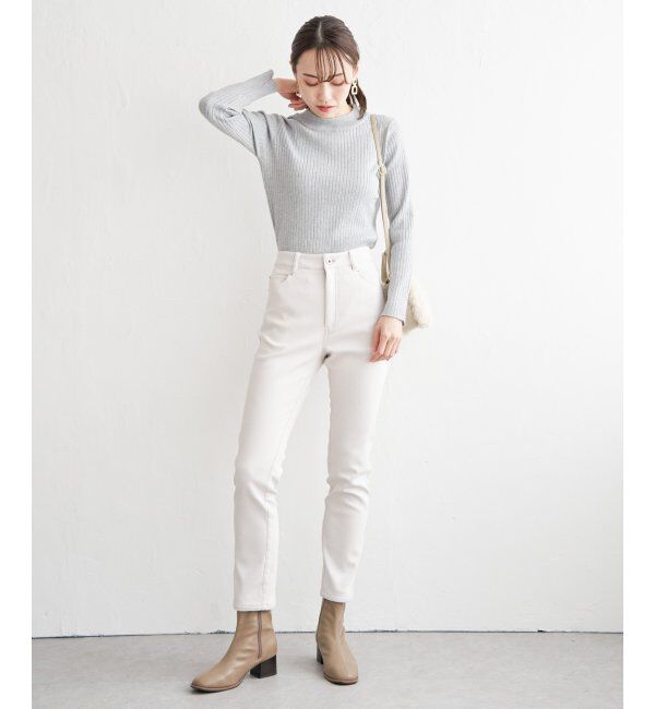 ikka「【洗濯機で洗える】クリーミーミニハイネックリブニット」|プルオーバー|