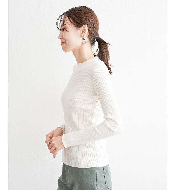 ikka「【洗濯機で洗える】クリーミーミニハイネックリブニット」|プルオーバー|