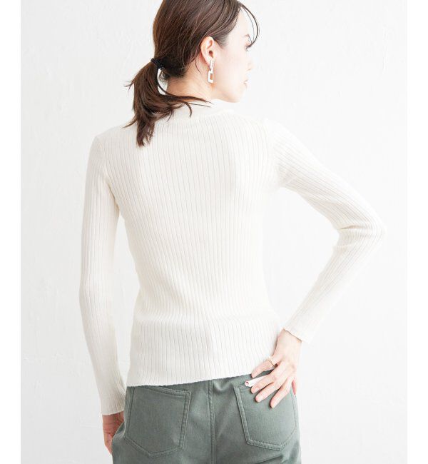 ikka「【洗濯機で洗える】クリーミーミニハイネックリブニット」|プルオーバー|