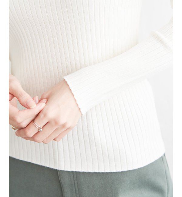 ikka「【洗濯機で洗える】クリーミーミニハイネックリブニット」|プルオーバー|