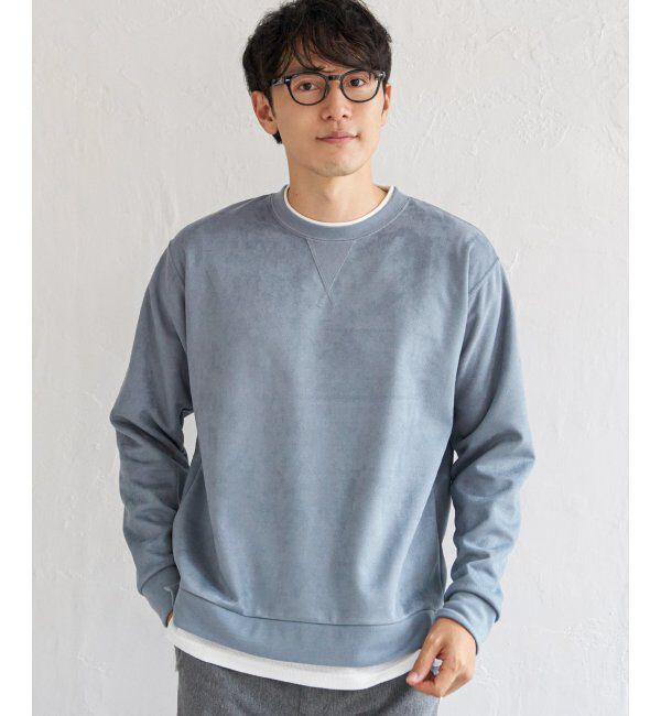 ikka「GOKU楽 フェイクスエードレイヤード」|パーカー|ブルー