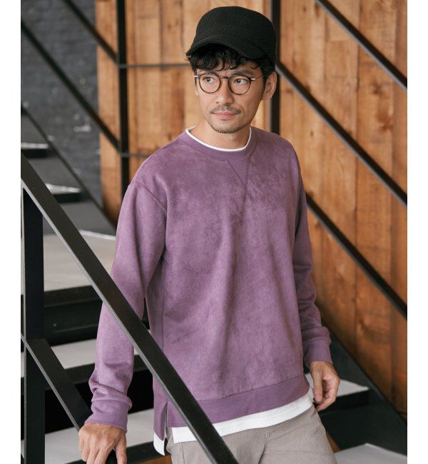 ikka「GOKU楽 フェイクスエードレイヤード」|パーカー|パープル