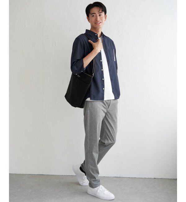 ikka「7分袖リネン混切り替えポケットシャツ」|シャツ・ブラウス|