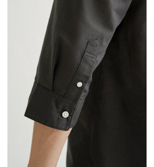 ikka「7分袖リネン混切り替えポケットシャツ」|シャツ・ブラウス|