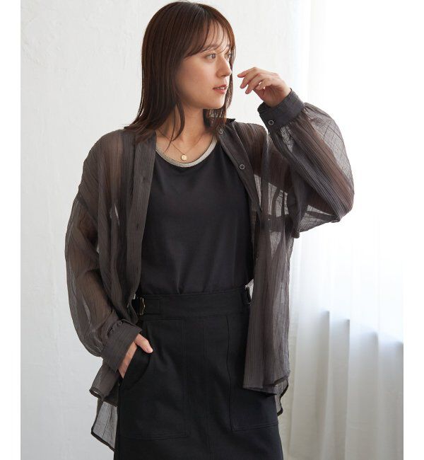 ikka「シアーバックシャーリングシャツ」|シャツ・ブラウス|