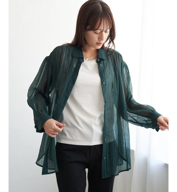 ikka「シアーバックシャーリングシャツ」|シャツ・ブラウス|