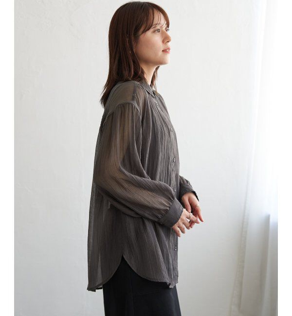 ikka「シアーバックシャーリングシャツ」|シャツ・ブラウス|
