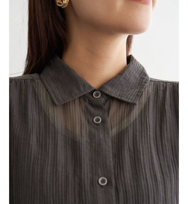 ikka「シアーバックシャーリングシャツ」|シャツ・ブラウス|